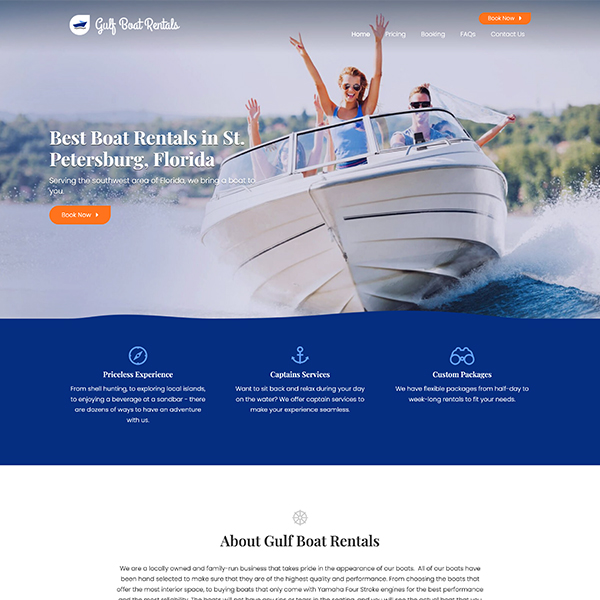 Gulf Boat Rental Webdesign